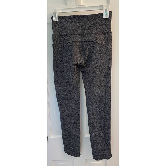 Athleta Mercer Herringbone Tight Leggings Size XXS Dark Gray Split Front Hem - Picture 4 of 7
